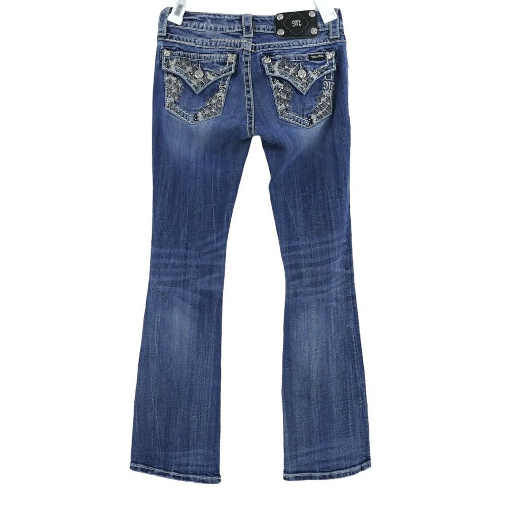 Miss Me Jeans Size 27 Low Rise Boot JP5810BV Embroidered Sequin